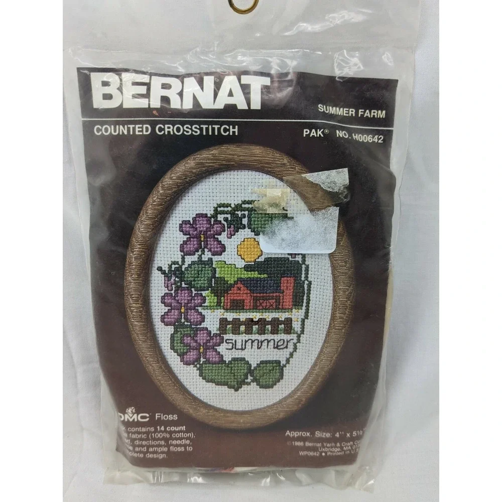 Bernat Counted Cross Stitch Summer Farm Kit